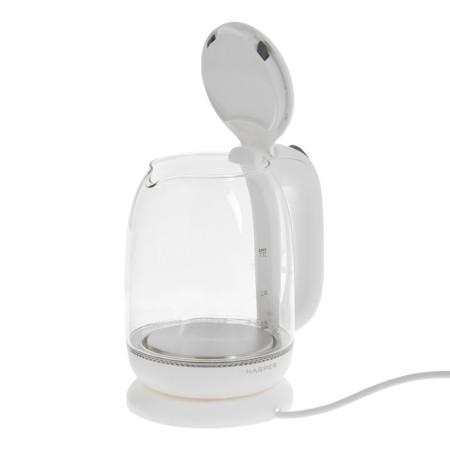 Electric kettle Harper HWK-GM02, 2200 watts, 1.7 l, glass, white-5