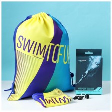 Set for swimming adult Onlitop Swim: hat, berushi, nose clamp, bag