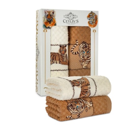 Set of terry napkins Diva Afrodita Ceylin "Tiger", size 40x60 cm, 2 pcs-1