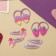 Hair set "vanilla" (4 elastic bands, 4 invisibility) caramel, lilac