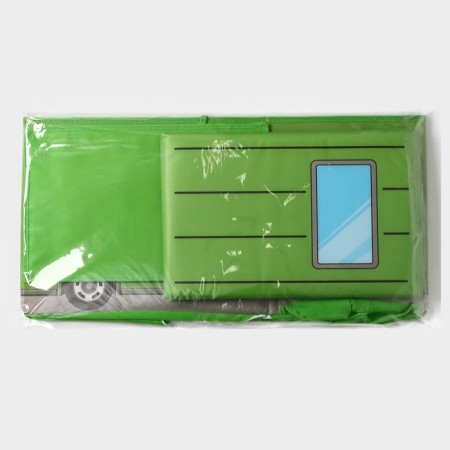 Stellyer box for storage with a lid of the school bus, 55 × 26 × 32 cm, 2 compartments, color green-7