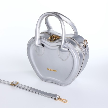 Bag Women's Cross-Bodi with a zipper, silver color-10
