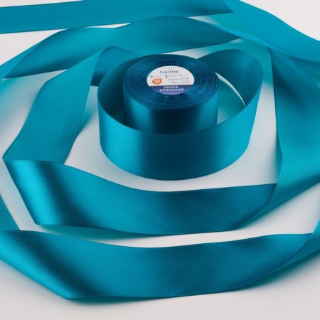 Satin tape, 50 mm × 33 ± 2 m, color bright blue No. 074