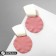Earrings Metal "brightness" geometry, crumpled circle, white-pink color