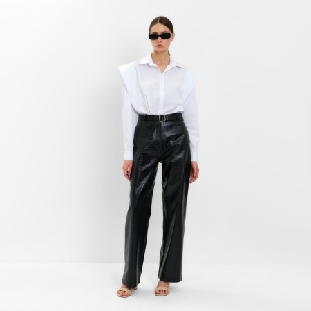Women's pants (eco-leather) minku: eco leather Black color, rr 46-2
