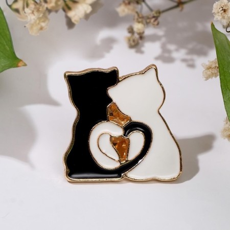 Icon "cats", black and white color in gold-1