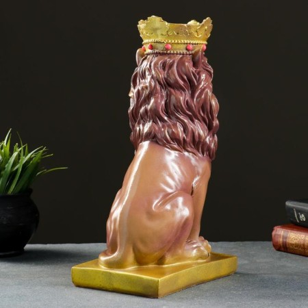Копилка "Лев с короной" цветной,19х14х35см-3