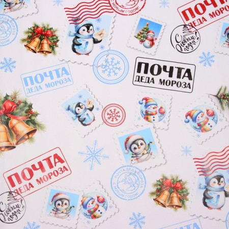 Packaging paper "Mail Santa Claus", 80 g/m2, 1 sheet, 70 x 100 cm-2