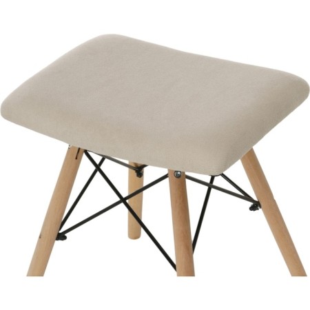 Stool Ben array of beech/metal/fabric, natural/beige 41x39x44 cm-3