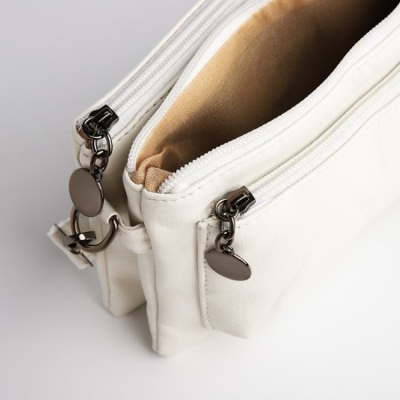 Bag Cross-Bodi with a zipper, white color-5
