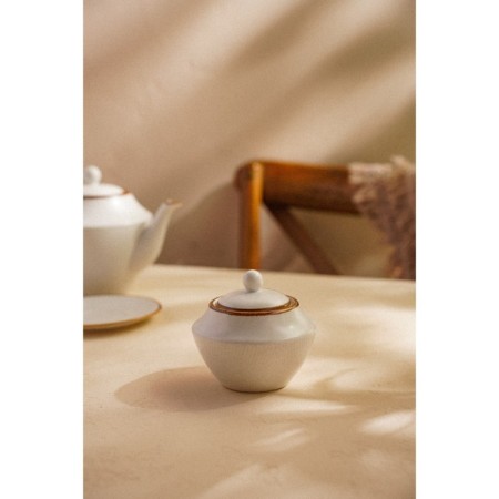 Porcelain Sugar Sl Home "Wave in Stone", 300 ml, 9.5 × 10.5 cm, white color-5