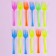 Plastic forks, in a set 12 pieces, color mix