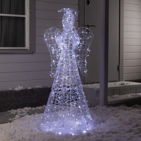LED figure "Angel" 65 × 140 × 65 cm, metal, 31 V, flicker, glow warm white