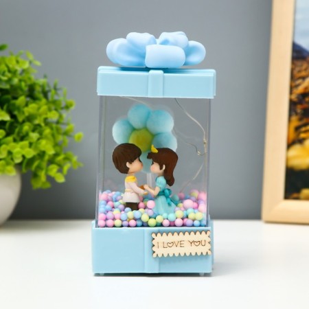 Nightlight "Love" LED from batteries 3HAA Blue 8x8x15.5 cm Risalux-1