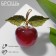 Brooch "Cherry" with leaves, red-green color in gold