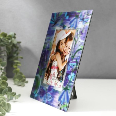 Photo frame 3D 10x15 cm "Lilac flowers and butterflies" 23x18 cm-1