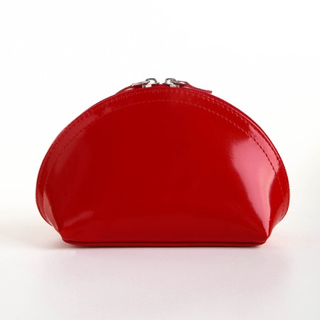 Cosmetic bag at the zipper textura, red color-2