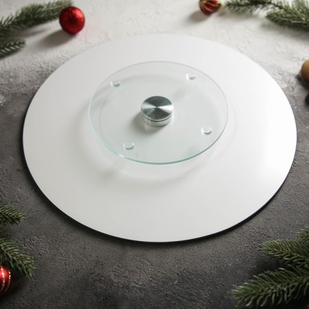 Glass stand for a cake rotating share "The taste of Christmas", D = 32 cm-2