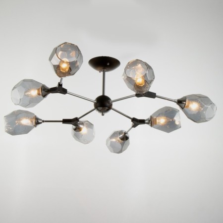 Svetogor chandelier "Night" 8x60W E27 Black/chrome 95x95x32cm