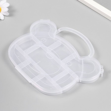 Casket Plastic for the little things "Bag" transparent 11 compartments 18.8x15x1.8 cm-1