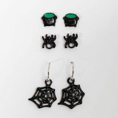 Pusets 3 pairs "Spider" and boiler, black-green color in silver-3