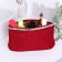 Cosmetic bag with lightning, burgundy color