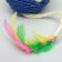 Sisali ball with feathers "Loretta", 6.5 cm, mix of flowers