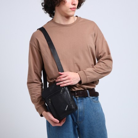 Male bag, black color-5