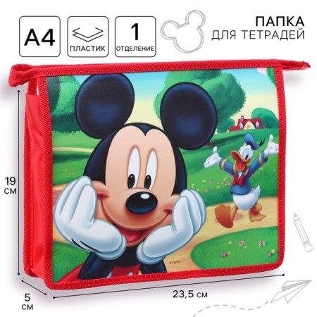 Plastic folder for notebooks A5, on lightning, Mickey Mouse