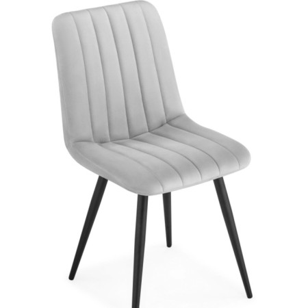 Stool on the metal frame Dani metal/velor, black/light gray 43x48x85 cm-4