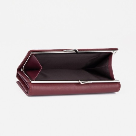 Women's wallet on magnets, burgundy color-2