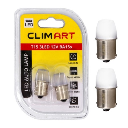 Automobile lamp LED CLIM Art T15, 3 LED, 12V, BA15S (R10W), 2 pcs-3
