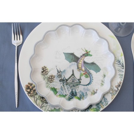 Serving share "Dracosha", 20 × 20 × 2.5 cm, white color-7