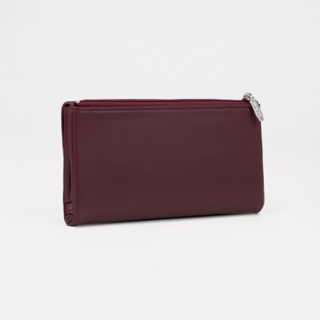 Women's wallet on magnets, burgundy color-1