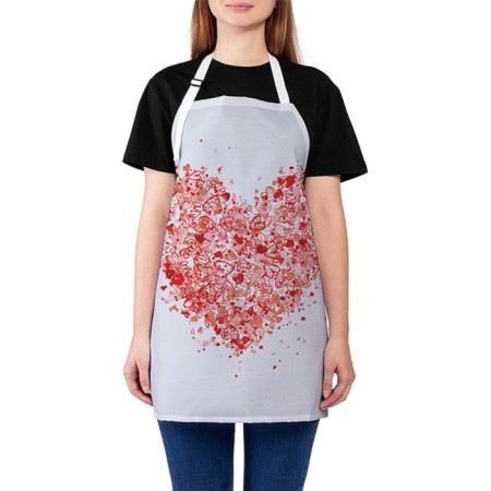 Apron of a kitchen with a photo print "Air Heart", adjustable, size OS