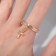 Ring "Cross" with inscriptions, color gold, dimensionless
