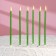 Candles for the cake "Classic" with a stand, 13 cm, 6 pcs, green