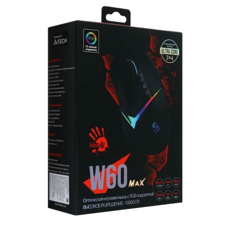 Mouse A4Tech Bloody W60 max, game, wired, 10,000 dpi, USB, black-17