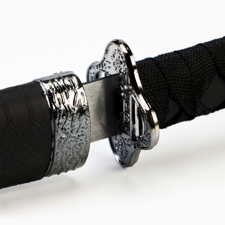 Souvenir weapon "Katana", without a stand, black scabbard for snake skin, matte 70 cm-3