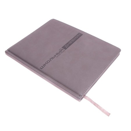 Universal diary for grades 1-11, 48 Velvet sheets, hard cover, artificial leather, thermoting, liesse, block 70 g/m2, light gray-3