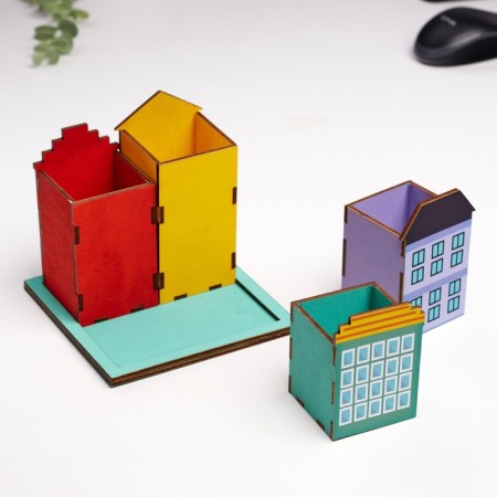 Organizer for the Office "Houses" 15.5x15.5x12.5 cm-3