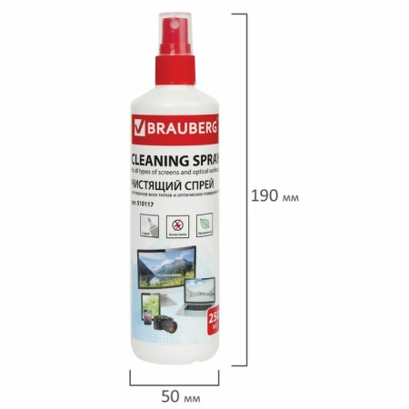 BRAUBERG spray for cleaning monitors and optical surfaces, 250 ml-5