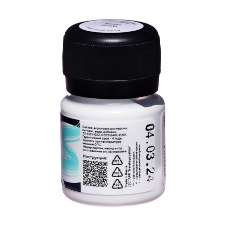 Acrylic glossy paint 20 ml, ZHK Decola, White, 2926104-2