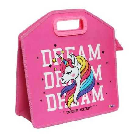 A4, 350 x 335 x 135 mm folder and drawings folder and drawings, with a pen, plastic, with a cut pen, Unicorn Dream 68656-1