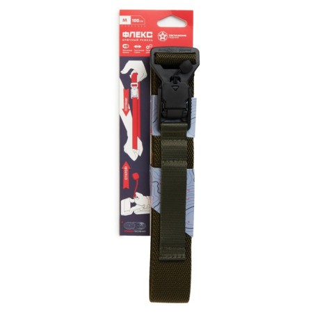 Tactical belt, trouser "Flex" magnetic buckle, size m, up to 100 cm, green-3