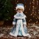 Snow Maiden "In a fur coat with a wad pattern" 34 cm, blue