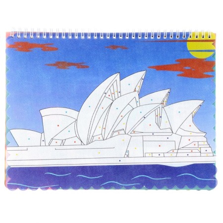 Coloring book “Sights” Street Streets 12 centers, 3D glasses, water bottle-11