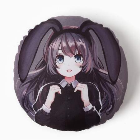 Pillow decorative round Ethel "Girl with ears" D = 30 cm, Gabardin, 100% p/e-2