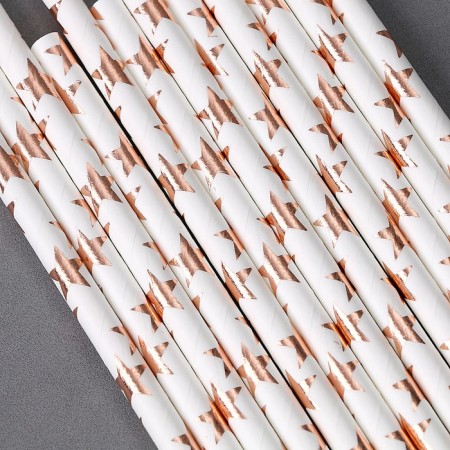 Pink Stars cocktail tubes, set of 12 pcs.-1