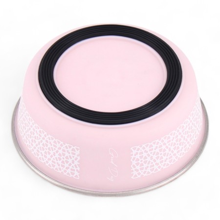 Bowl with silicone base "lace", pink, 300 ml-3